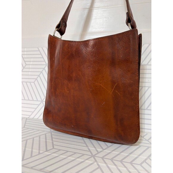 Two Bar West Leather Tooled Embossed Shoulder Bag Handmade Western Vintage - Picture 5 of 16